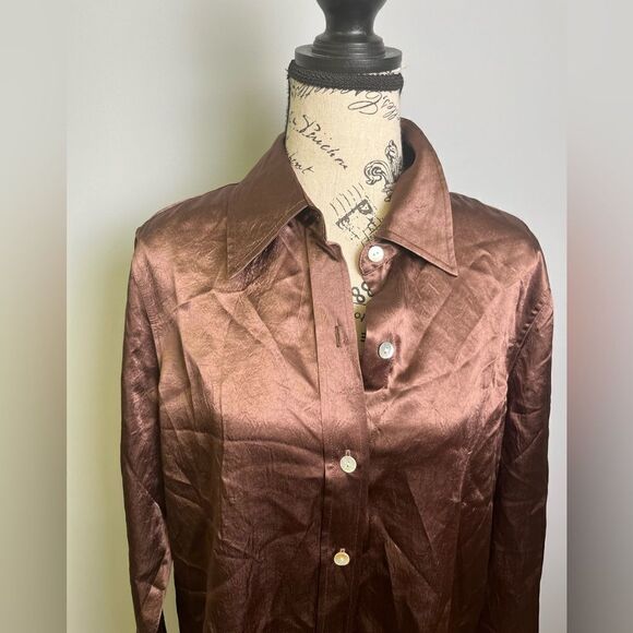 Rails Andrea Satin Shirt NWT Size L - Picture 5 of 10